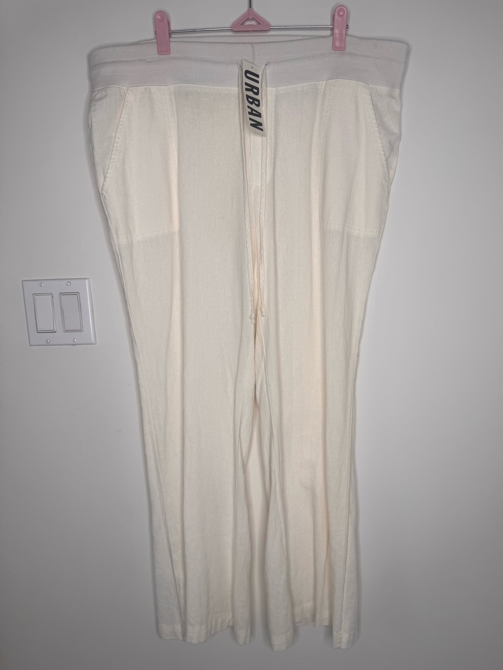 Urban Outfitters Off-White Wide-Leg Drawstring Pants XL NWT - Picture 6 of 11